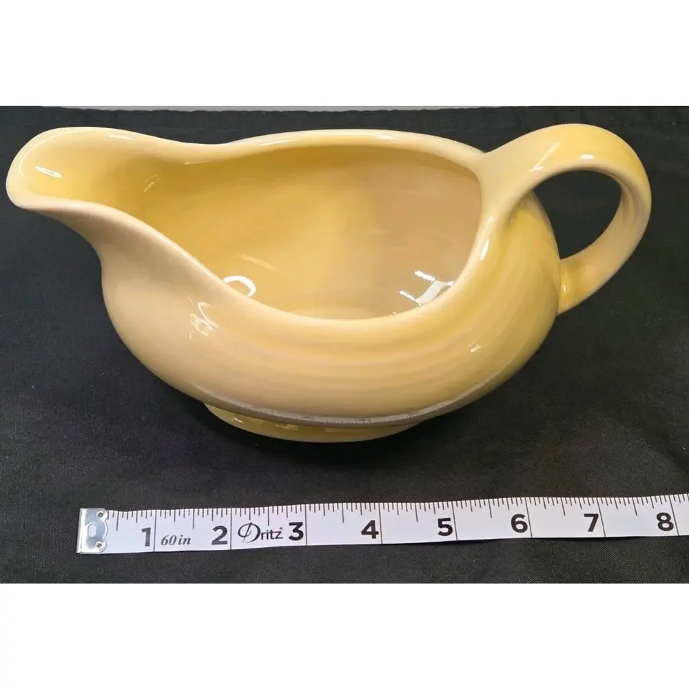 Yellow Fiestaware Gravy Boat Homer Laughlin HLC USA Art Deco - Vintage